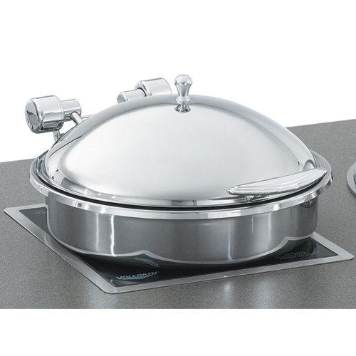 Vollrath Vollrath Induction Chafer, Large Round, 6Qt. (5.8 L), S/S w/ Porcelain Food Pan