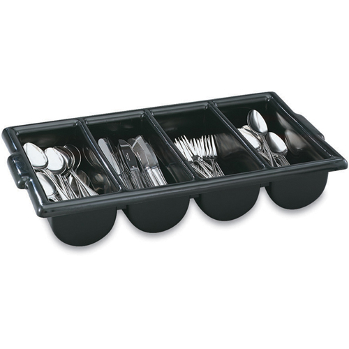 Vollrath Vollrath 52653 Cutlery Box, 4 Compartment, Black Plastic