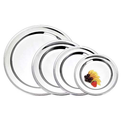 Eastern Tabletop Mfg. Eastern Tabletop Eastern Tabletop Classic Border Stainless Steel Round Tray - 16