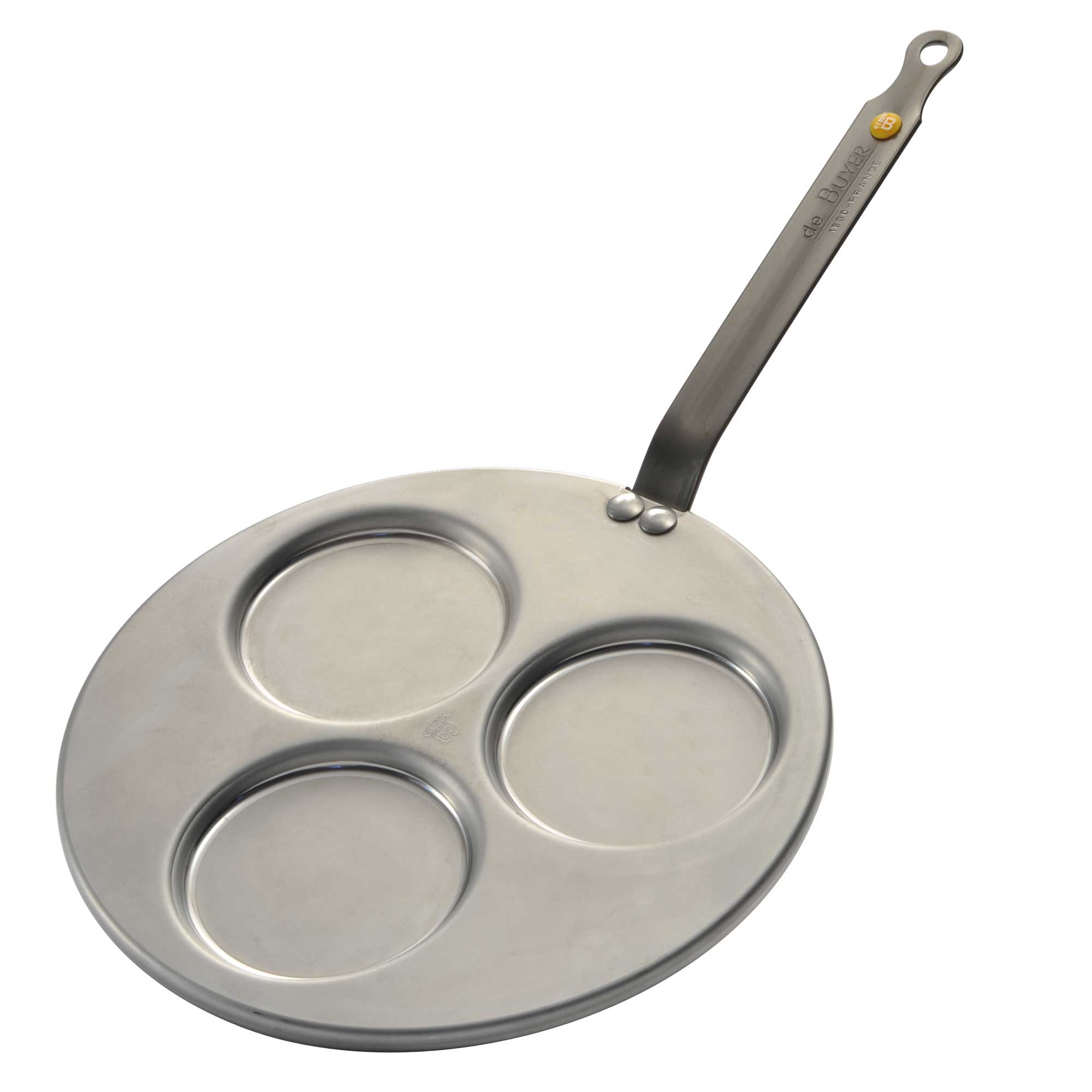 De Buyer de Buyer 5612.03 Three-Blinis Mineral B Element Fry Pan