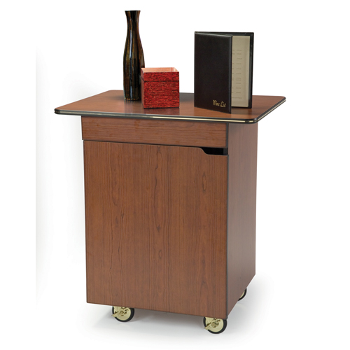 Geneva Geneva 66112 Compact Enclosed Service Cart - 1 Hinged Door, 1 Center Drawer, 1 Fixed Shelf - Beige Suede