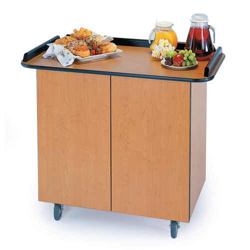 Geneva Geneva 67105 Enclosed Service Cart - 2 Hinged Doors, 1 Fixed Shelf - Black