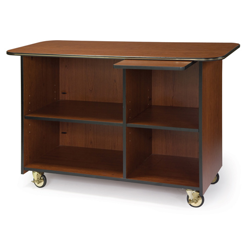 Geneva Geneva 68112 Large Enclosed Service Cart - 1 Pull-Out Shelf Top-Right Compartment, 1 Right and 1 Left Adjustable Shelves - Victorian Cherry