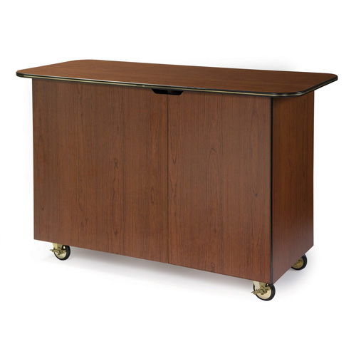 Geneva Geneva 68205 Large Enclosed Service Cart - 2 Hinged Doors, 1 Right and 2 Left Adjustable Shelves - Maple