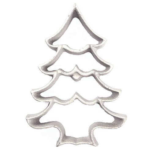 unknown Rosette-Iron Mold, Cast Aluminum Large Christmas Tree Shape