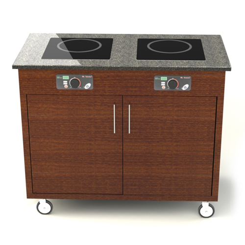 Geneva Geneva 79853 Induction Cooking Cart - 2 Stove - Golden Pecan