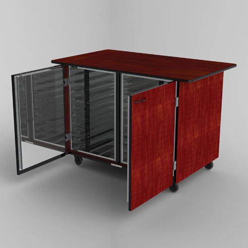 Geneva Geneva 79867 Portable Dining Cart - Red Mahogany