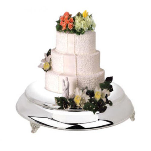 Eastern Tabletop Mfg. Eastern Tabletop 8852 Round Silverplated Beaded Plateau Wedding Cake Riser