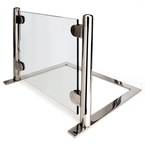 Eastern Tabletop Mfg. Eastern Tabletop 9660 Heavy Duty Chrome Finish, Tempered Glass Sneezeguard