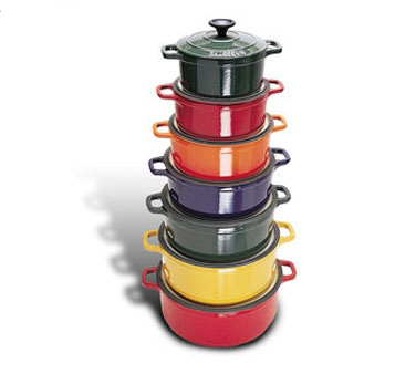 Paderno World Cuisine Paderno World Cuisine Chasseur Enamel Cast-Iron Round Dutch Oven, 1-3/4Qt. - Red