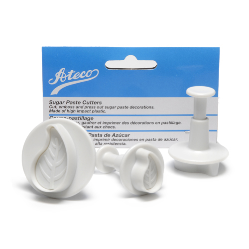 Ateco Ateco Plunger Cutters, Set of 3: Curved Leaf - 1954