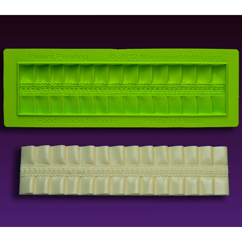 Marvelous Molds Pretty-in-Pleats Border Silicone Fondant Mold by Marvelous Molds