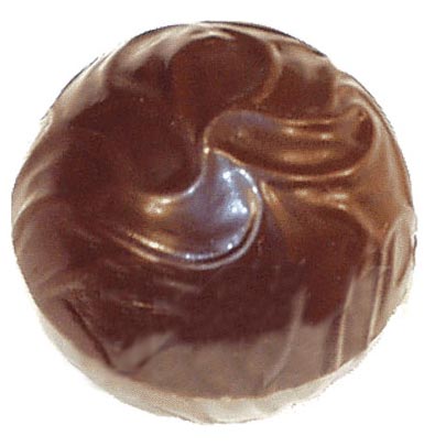 unknown Polycarbonate Swirl Bonbon 2 pc. Magnetic Chocolate Mold. Each Bonbon 25mm Diam; 32 Cavities