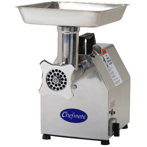 Globe Chefmate # 12 Meat Chopper, Model CC12 Dimensions Volts, Amps, Hz PH, HP 9.25"W x 16.5"L x 16.66"H 115V, 8A, 60Hz 1PH, 1HP A permanently lubricated, direct-gear drive transmission