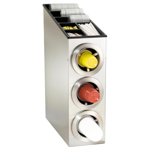 Dispense-Rite Dispense-Rite CTC-L-3SS Countertop 3-Cup S/S Dispensing Combination Cabinet