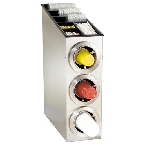 Dispense-Rite CTC-L-3SS Countertop 3-Cup S/S Dispensing Combination Cabinet