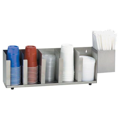 Dispense-Rite Dispense-Rite CTLD-22A S/S Cup and Lid Organizer with SH-1 - 5 Section