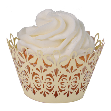 Paper Orchid Paper Orchid Lavish Cupcake Wrapper Ivory, 3-1/4