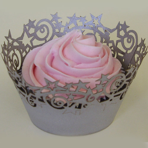 PME Cupcake Wrapper Stars, Silver