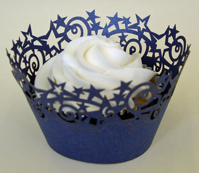 PME Cupcake Wrapper Stars, Midnight Blue, 12 Cups per pack