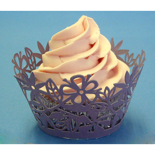 PME Sugarcraft PME CW926 Mauve Floral Decorative Lace Cupcake Wrappers, Pack of 12