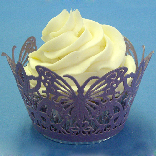 PME Sugarcraft PME CW931 Mauve Butterflies Decorative Lace Cupcake Wrappers, Pack of 12