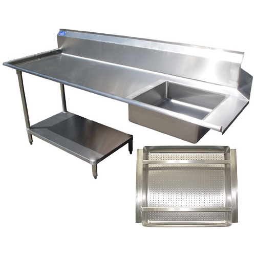 unknown Stainless Steel Soil Dishtable with Undershelf with Prerinse Basket - Left - 96