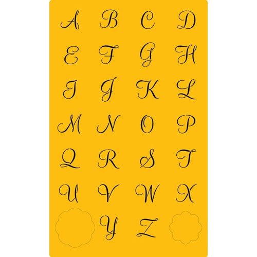 Letters are approximately 1" x 1". incluedes 2 petal shaped templates <lu></lu> This set has two petal shaped templates for creating 2" and 1.7" plaques. Use alone or stack for a d