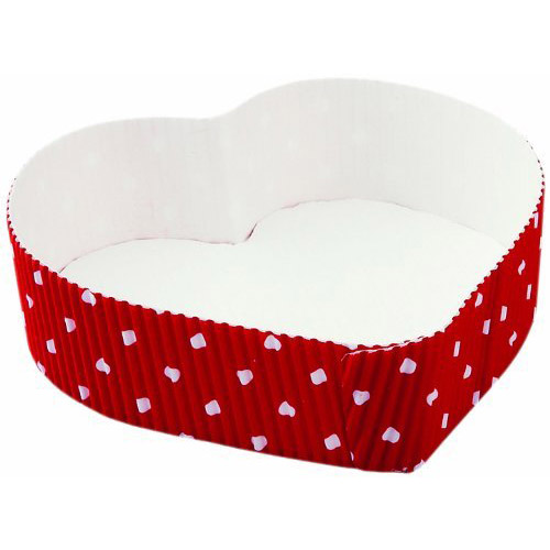 Welcome Home Brands Welcome Home Brands Red / White Dotted Heart Shaped Paper Baking Pan