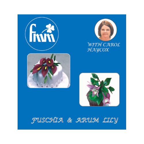 FMM Fuchsia & Arum Lily DVD with Carol Haycox. Running time approximately 15 &ndash; 20 minutes. Equipment used: Fuchsia cutters, rose leaf, veining mat 1 &ndash; 4, veining mat 5 &ndash; 8, firm 