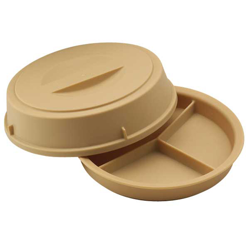 Cambro Cambro HK93CW133 Camwear Heat Keeper 3 Compartment Base and Cover - Beige