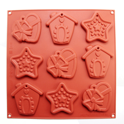 Silikomart Silikomart Christmas Theme Shaped Cookies Red Baking Silicone Mold