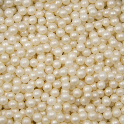 BakeDeco Ivory Edible Sugar Pearls Dragees Decoration Balls, 2mm - 2 Lb