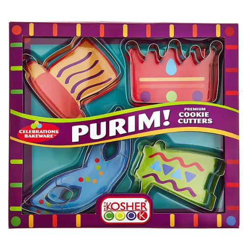 The Kosher Cook The Kosher Cook KCBW0154 Purim Cookie Cutters, 4-Piece Set