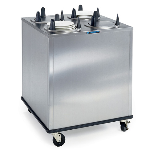 Lakeside LA5409 Mobile Unheated Enclosed-Cabinet Dish Dispenser - 4 Stack, Round, Plate Size: 8-1/4" to 9-1/8"