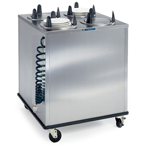 Lakeside LA6400 Mobile Heated Enclosed-Cabinet Dish Dispenser - 4 Stack, Round, Plate Size: Up to 5"