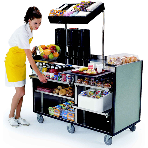 Lakeside 68010 Mart Cart with Half-Size Plastic Overshelf