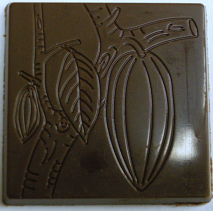 unknown Polycarbonate Chocolate Mold Cocoa-Pod Square 37x37mm x 3mm High, 24 Cavities