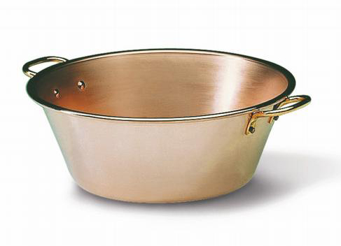 Matfer Matfer Copper Heavy Jam Pan, Solid Copper with Two Bronze Handles, 8.5 quarts