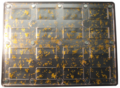 unknown Magnetic Polycarbonate Chocolate Mold 2pc Rectangle 46mm x 38mm x 5mm High, 16 Cavities (Transfer Sheet Not Included)