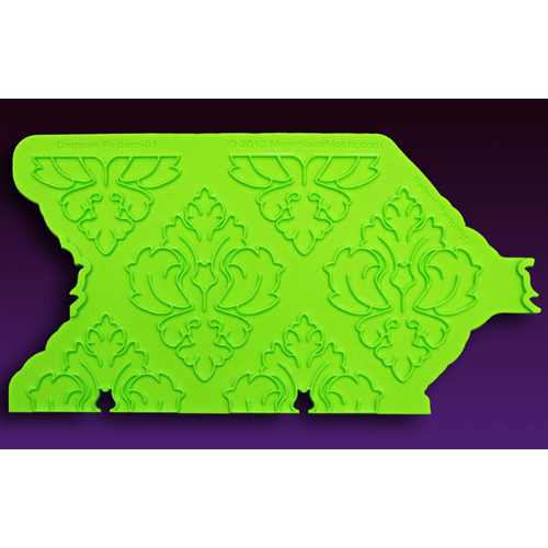 Marvelous Molds Damask-Pattern Onlay Silicone Fondant Stencil by Marvelous Molds