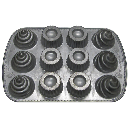 Grey Nordic Ware Pro-Cast Filled Cupcakes Pan Grey Nordic Ware Pro-Cast Filled Cupcakes Pan