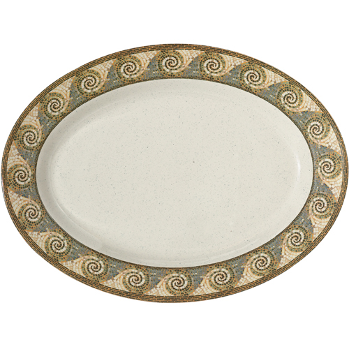 G. E. T. G. E. T. Melamine Platter, Oval, Mosaic Pattern - 21
