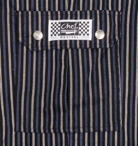 Chef Revival Chef Revival Blue-Gray Soho Stripe Cargo Pants 100% Cotton - XS