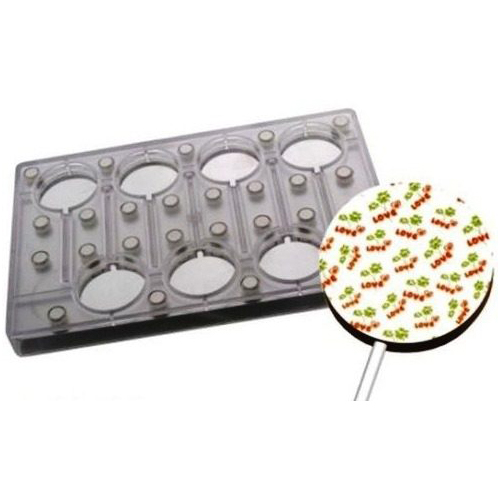 Fat Daddio's Fat Daddio's Polycarbonate-Stainless Magnetic Mold, Lollipop, 7 Cavities