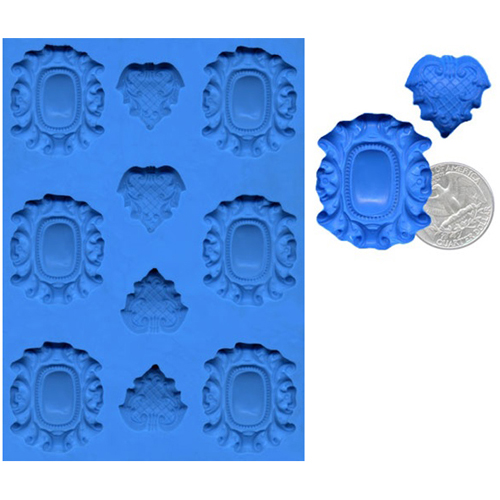 unknown Cabochon Crest Shape Silicone Sugar & Candy Mold, 10/sheet