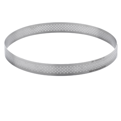 De Buyer DeBuyer Round Valrhona Perforated Stainless Steel Pastry Ring 3/4 Inch High - 4-1/4