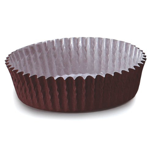 Welcome Home Brands Disposable Brown Ruffled Paper Tart / Quiche Pan, 3" Diameter x 0.9" High, Case of 1500