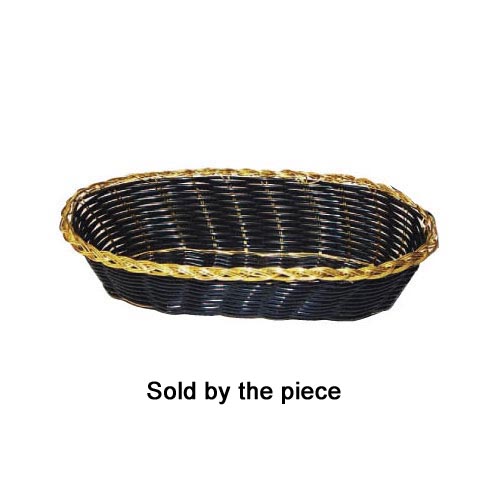 Winware by Winco Winware by Winco PWBK-9B Oblong Cracker Basket, Black & Gold, 9