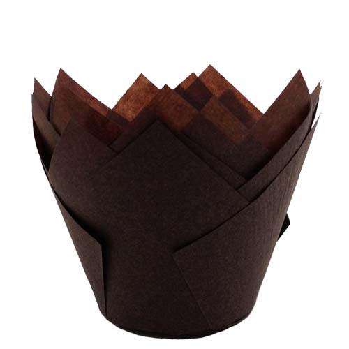 Pacific Plast Pacific Plast Brown Tulip Disposable Paper Baking Cup - 1-3/4
